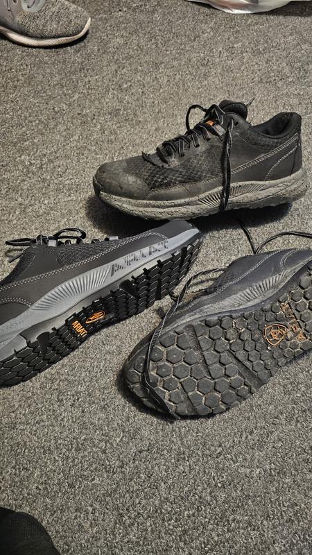 Little over one year of use vs new pair....they got beat up and not as nice looking but they still very capable of putting in work for many more months