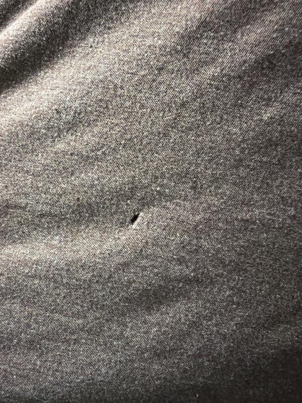 Shirt was cut before we could even wear it.