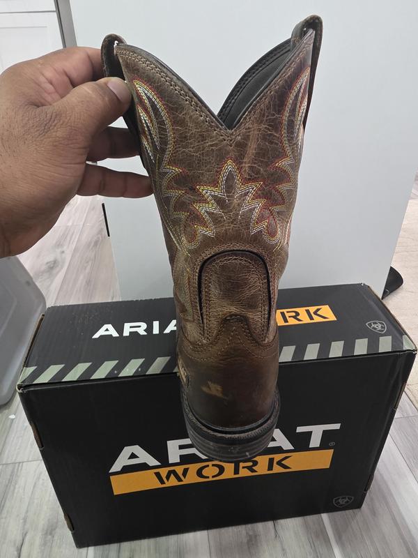 Ariat Ironside Mens Size 8 Wide 2E Brown Leather Work Wear Western Boots Shoes IRONSIDE SQUARE RYE BROWN 10061251 ARIAT main image 4