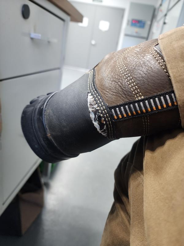 Heel cover tearing at 9 months.