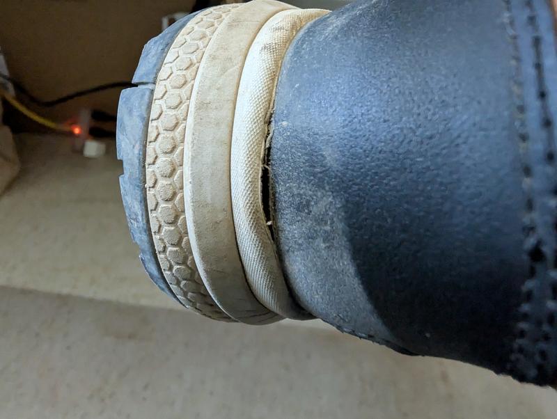 Rubber separation from sole