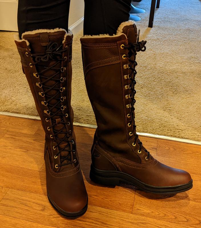 Land Of Wood Women's Bailey Leather Country Boots | Waterproof, Side Zip, Dark Brown (Size 9.5 US)
