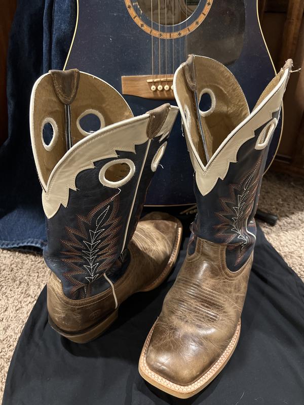 Ariat Real Deal Boots Tooled Leather Brown Purple Multi Tone Men\'s US 8.5 Cowboy Real Deal Western Boot | Ariat main image 4