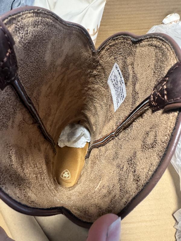 Customer photo for "Most comfortable snip toe boots I own"