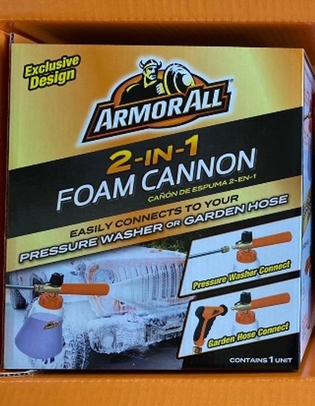  Armor All 2-in-1 Foam Cannon Kit Includes Foam Cannon, Foam  Applicator and Ergonomic Adaptor, 3 Count Car Wash Snow Foam Formula,  Cleaning Concentrate Soap 50 Fl Oz (Pack of 4) : Automotive