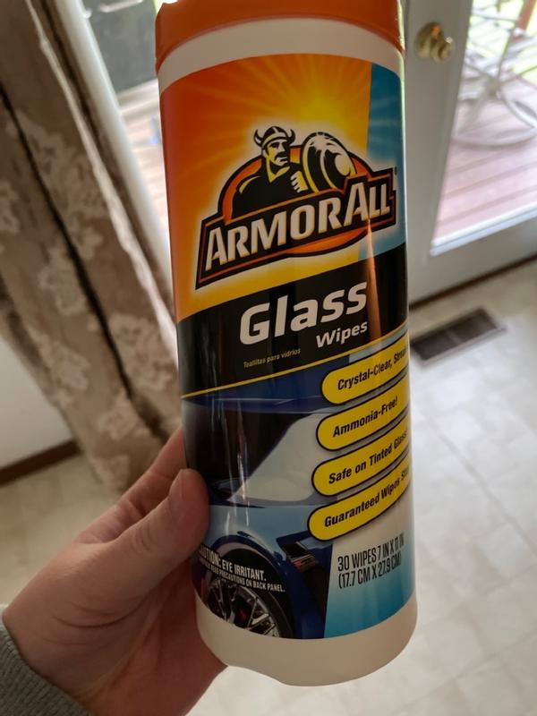 Armor All Glass Wipes, Car Glass Wipes Leave Streak Free Shine on Glass  Including Tinted Glass, 25 Count