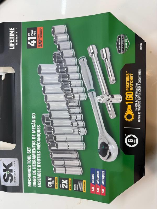 SK SK01482 41 Piece 3/8-in 160P Mechanic Tool Set - Arrow Tool Group