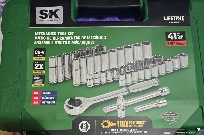 SK SK01482 41 Piece 3/8-in 160P Mechanic Tool Set - Arrow Tool Group