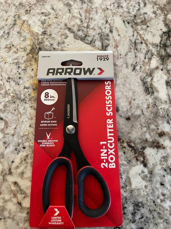 Arrow Fastener 3.5-in Stainless steel Ergonomic TPE Handle Scissors in ...