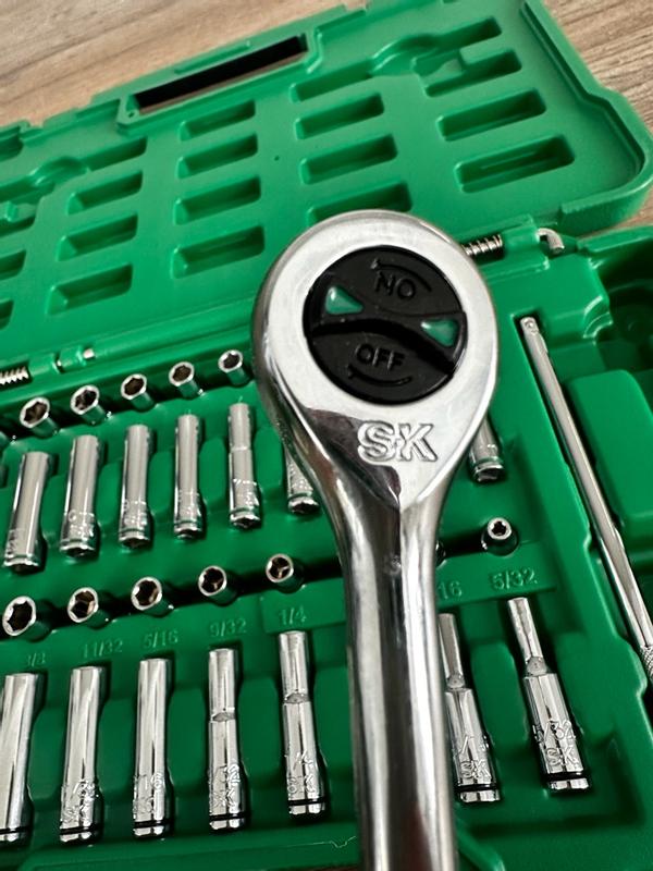 SK 149-Piece Mechanics Tool Set - 1/4", 3/8", 1/2" Drive Sockets W/ Ratchet, SAE & Metric, SuperKrome Finish