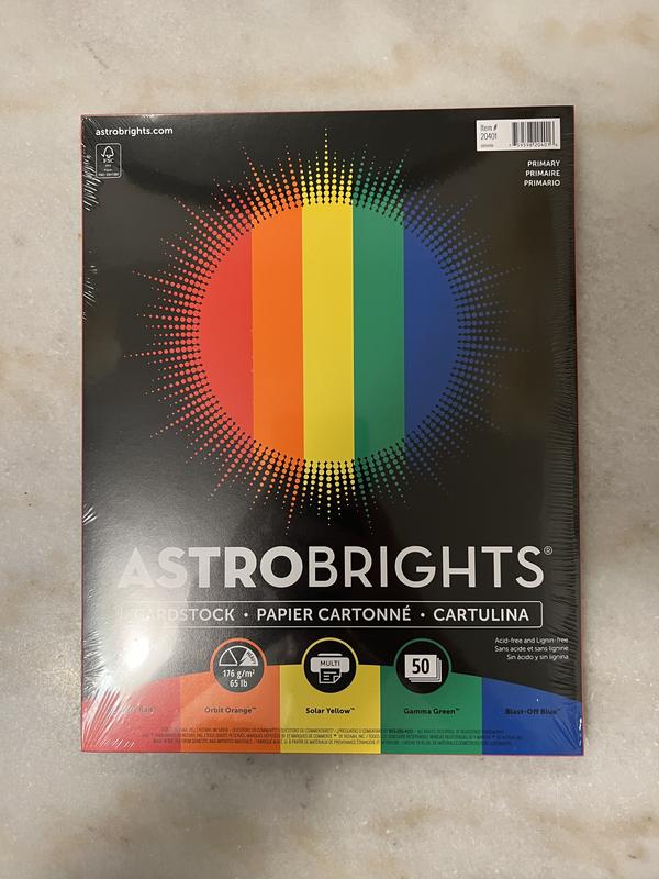 Astrobrights Color Cardstock - Classic Assortment, 65 lb Cover Weight,  8.5 x 11, Assorted Classic Colors, 100/Pack