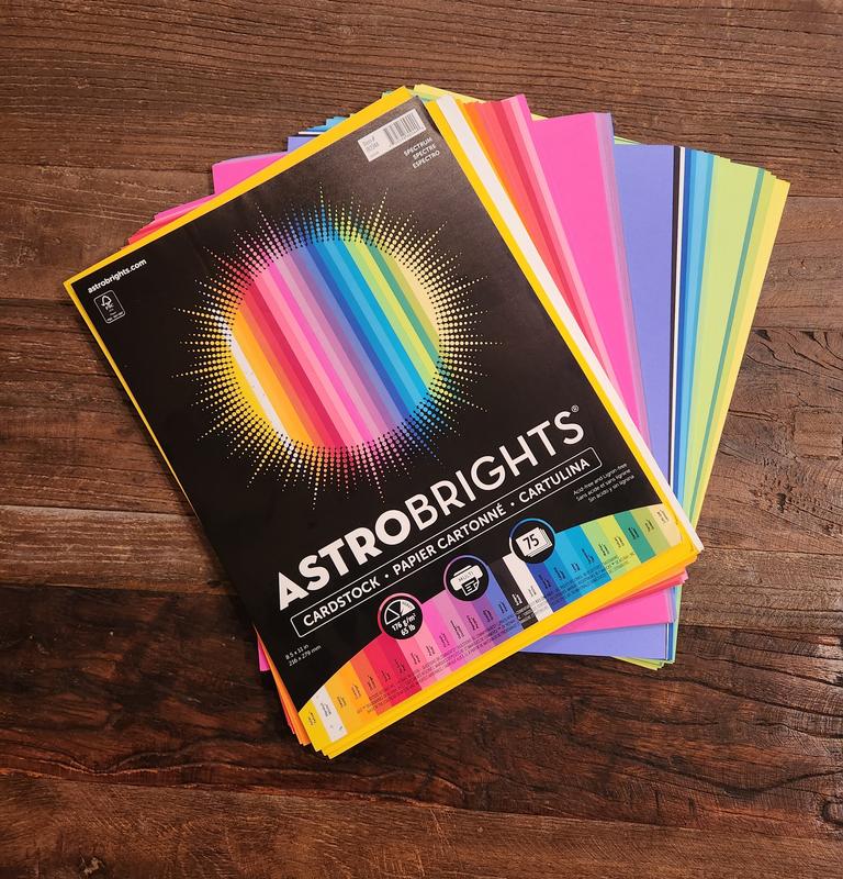  Astrobrights Colored Cardstock, 8.5 x 11, 65 lb