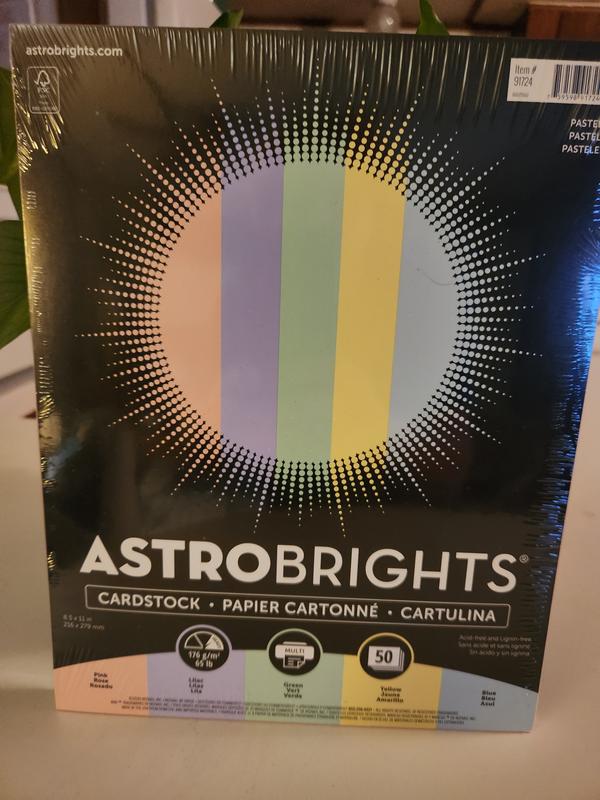 Astrobrights Colored Cardstock, 8.5” x 11”, 65 lb./176 gsm, Bright  Assortment, 250 Sheets 