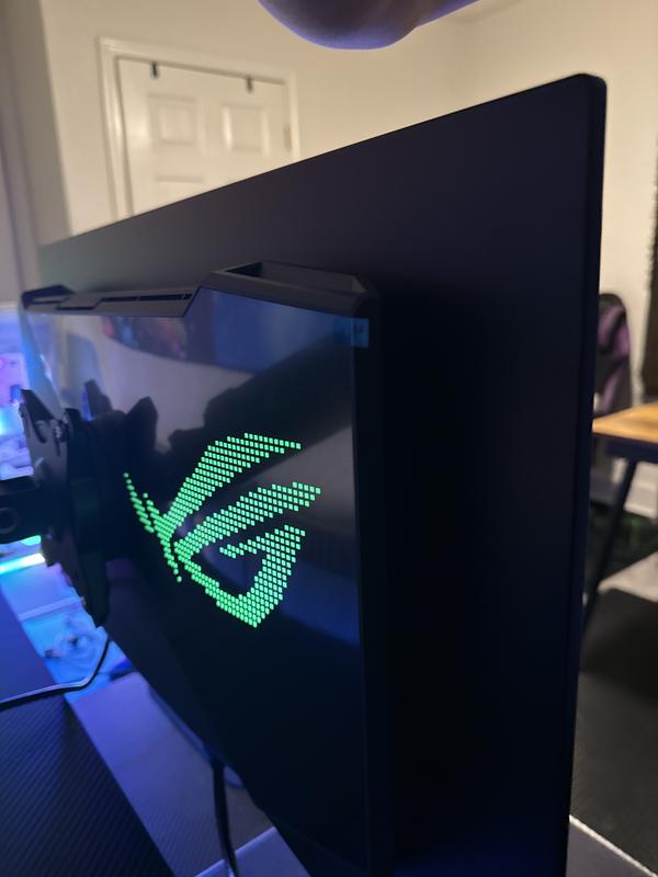 The back lights up and even the bottom has lenses to change out to change the asus pic that it shows on desk if you use the stand and not a mount