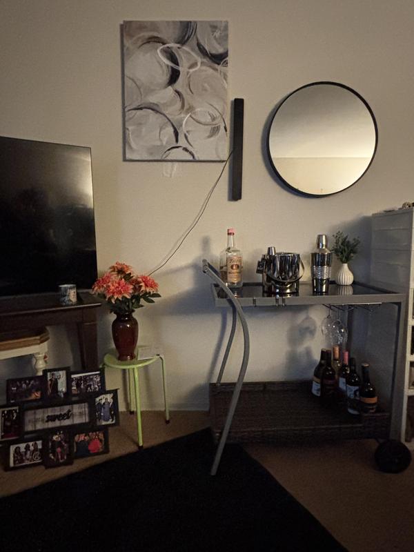 I truly love this bar.  I won't be rolling it outside though. It's for inside.