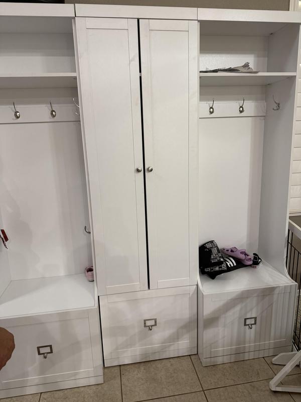 Large space between cabinet doors.