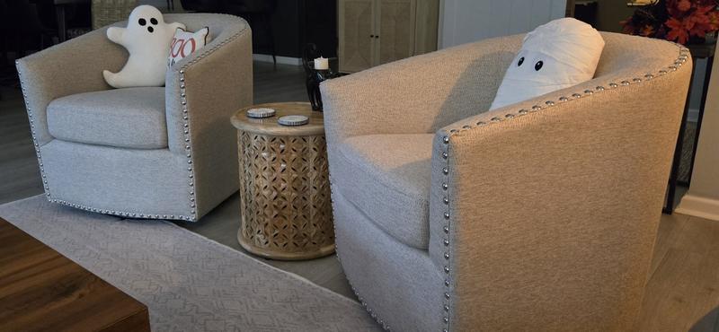 Perfect accent chairs for our living room.