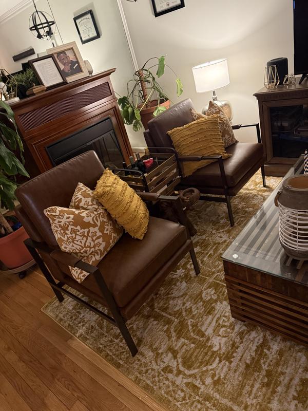 Signature Design by Ashley Peacemaker Contemporary Brown Faux Leather ...