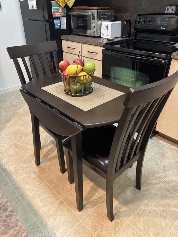 Signature Design by Ashley Hammis Dark Brown Round Drop Leaf Extendable ...