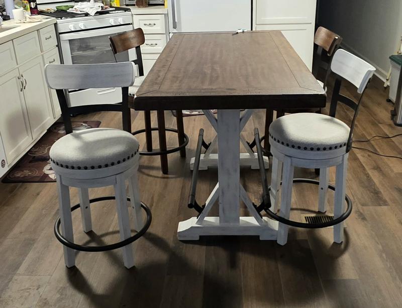 Ashley Valebeck White Swivel Barstool | Homemakers Furniture