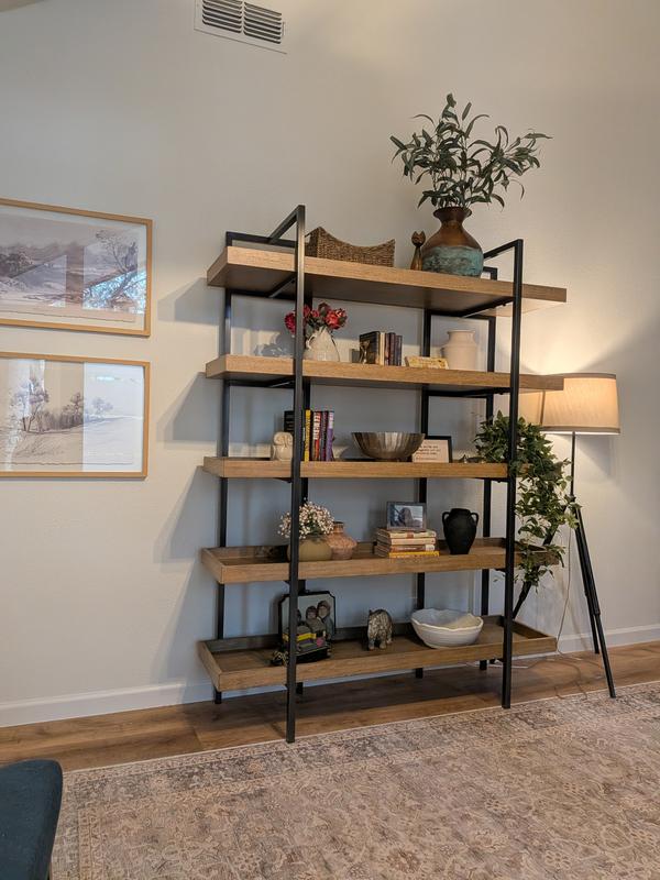 Signature Design by Ashley Starmore 76 Inch Oiled Walnut and Blackened ...