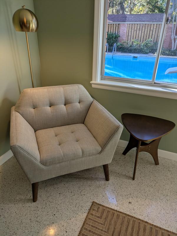 Mid Century lounge chair and triangle side table