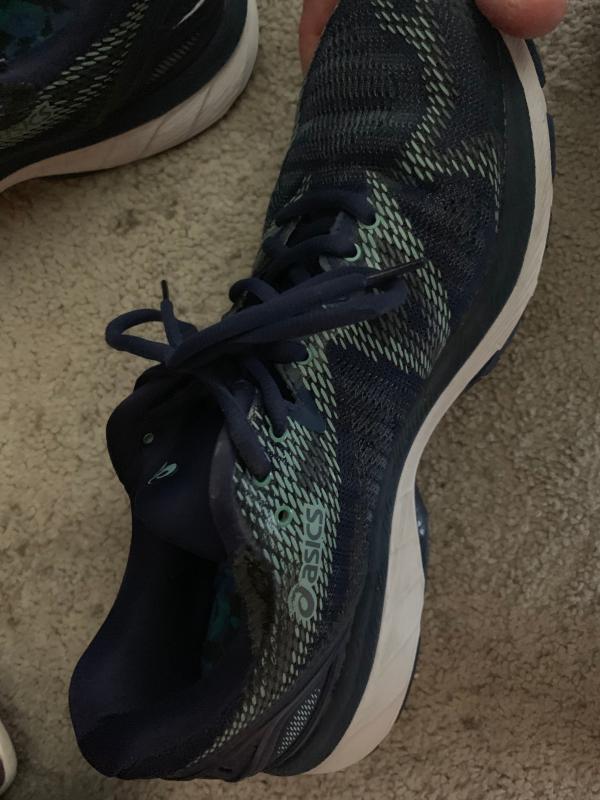 Frayed fabric near laces