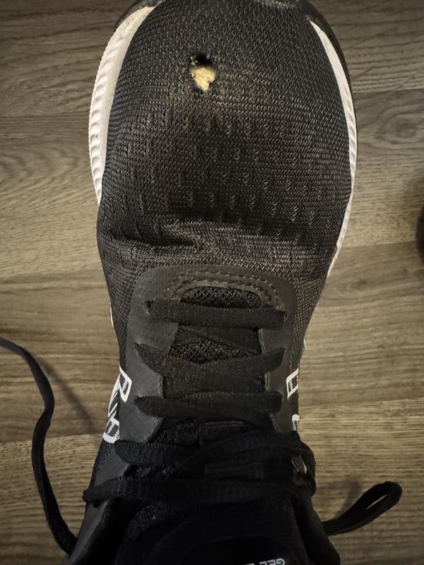 Here is the hole in the shoe
