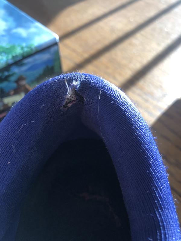 Fabric ripped and causes blisters