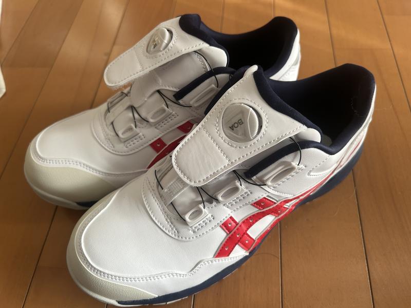 アシックス ウィンジョブ CP306 BOA ホワイト レッド 未使用 安全靴 asics 安全靴 CP306 BOA ホワイト×クラシックレッド - 安全靴