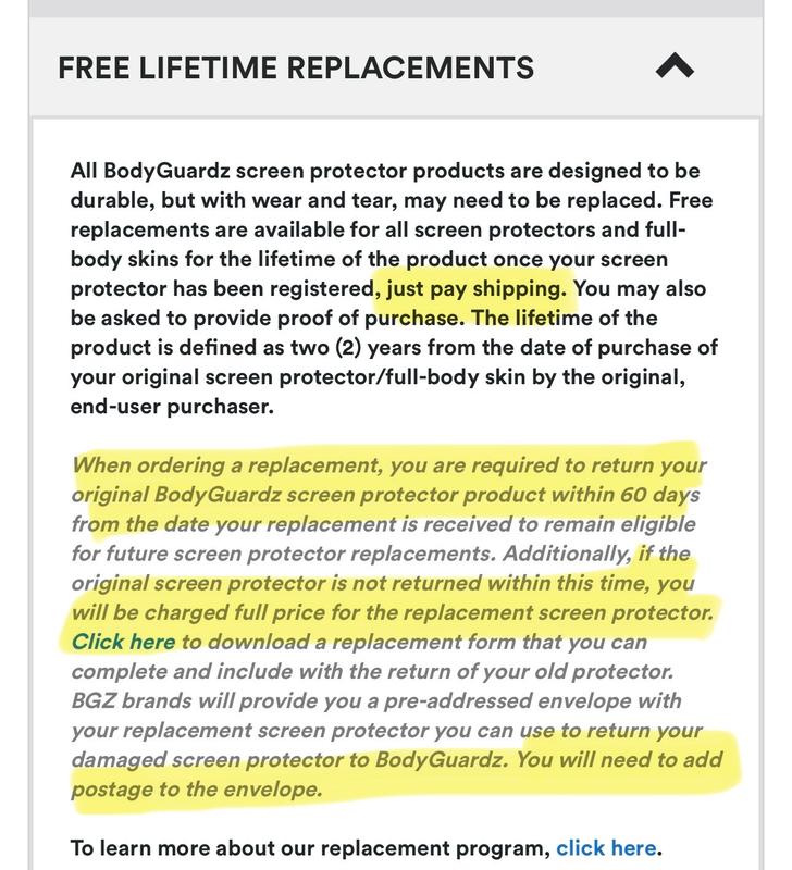 “Free” replacement! Just pay $10 shipping + return shipping