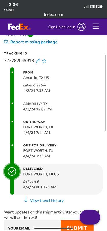 Tracking information showing it was never attempted to be delivered to the correct address and was shipped back.
