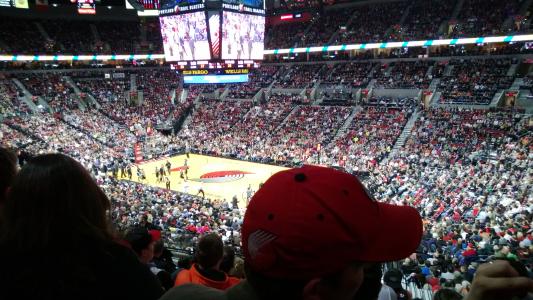 at the trail blazers game