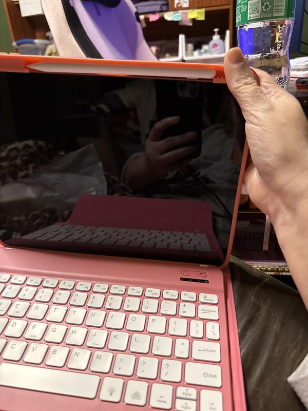 My pink iPad with a pink keyboard.
