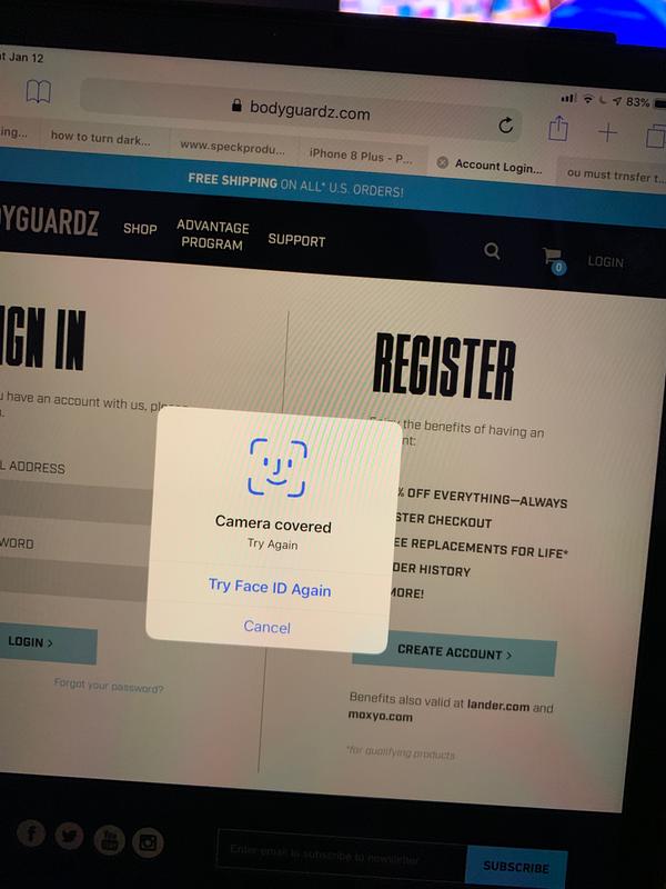 See error message on screen