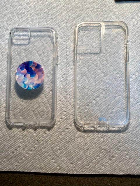 Slight yellow tint to case on right