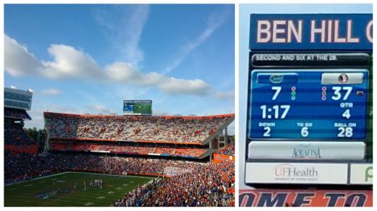 two images from one shot. From the OTHER END OF THE STADIUM.