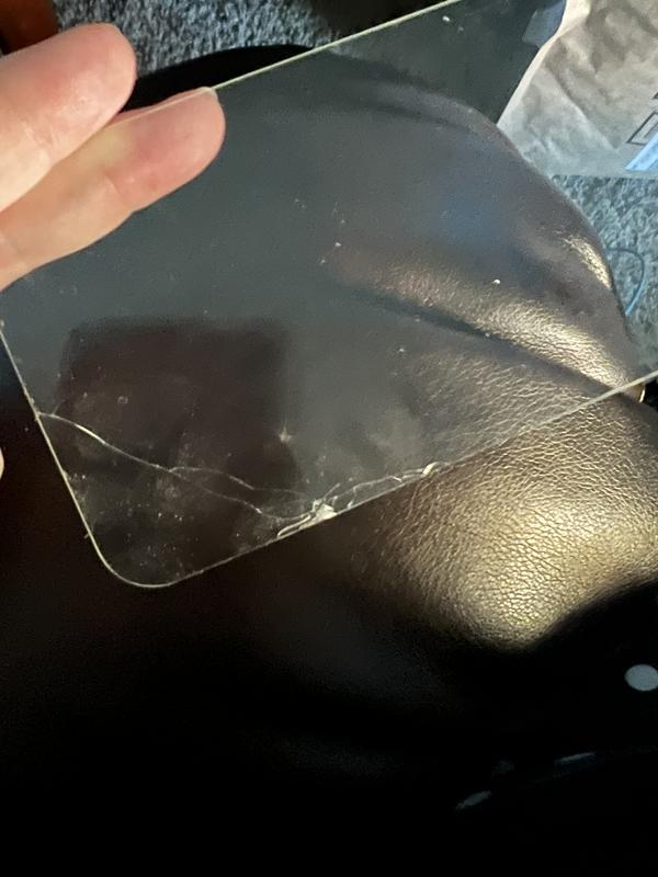 Screen protector after I fell down stairs. Phone itself is completely undamaged.