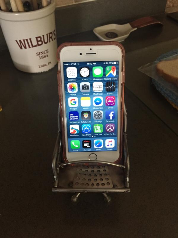 My new iPhone resting in its chair