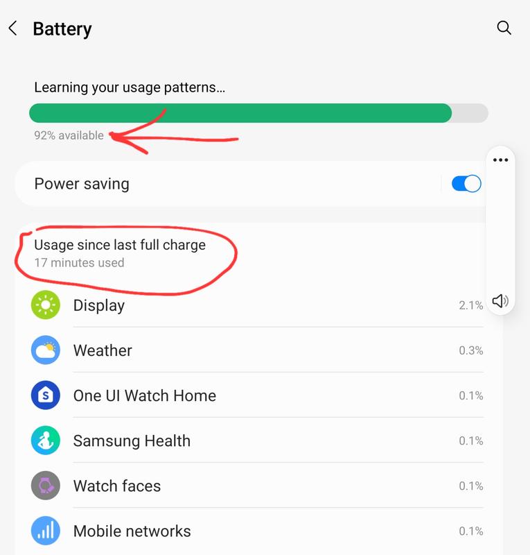 92% after 17 minutes since coming off charger.