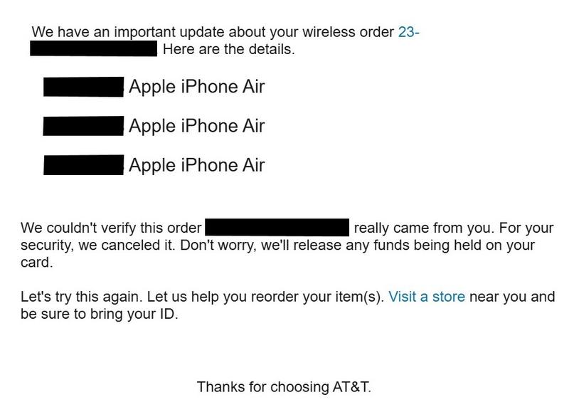 Picture of cancelled order... Tried multiple times and even went in to store in person