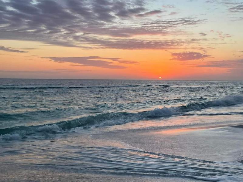 Sunset picture of beach