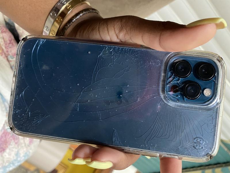 Cracked phone while in case