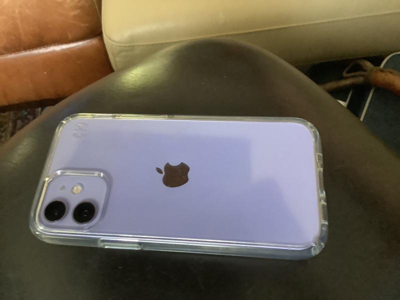 Clear case on purple