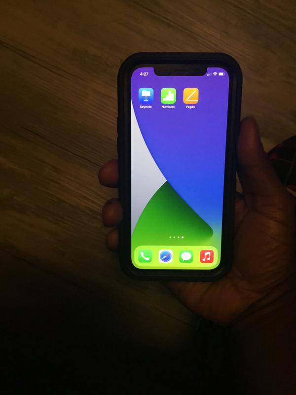 Picture of my new iPhone 12 powered on, like it