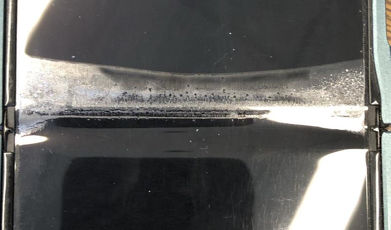 Crease in Screen wont allow the screen protector to adhere.