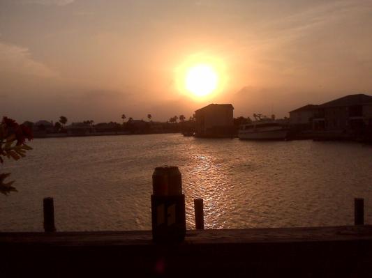 sunset on the island