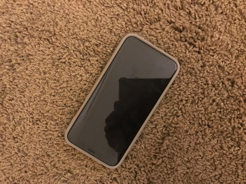 Front of iPhone X (in Body Glove case)