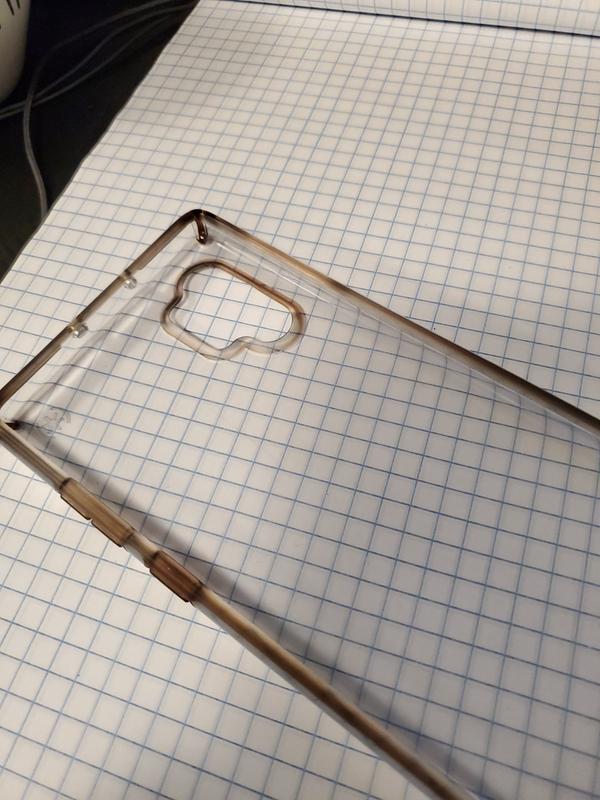 Browning of the silicone parts of the case.