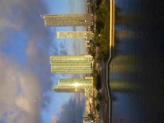 Miami at sunrise from cruise ship -